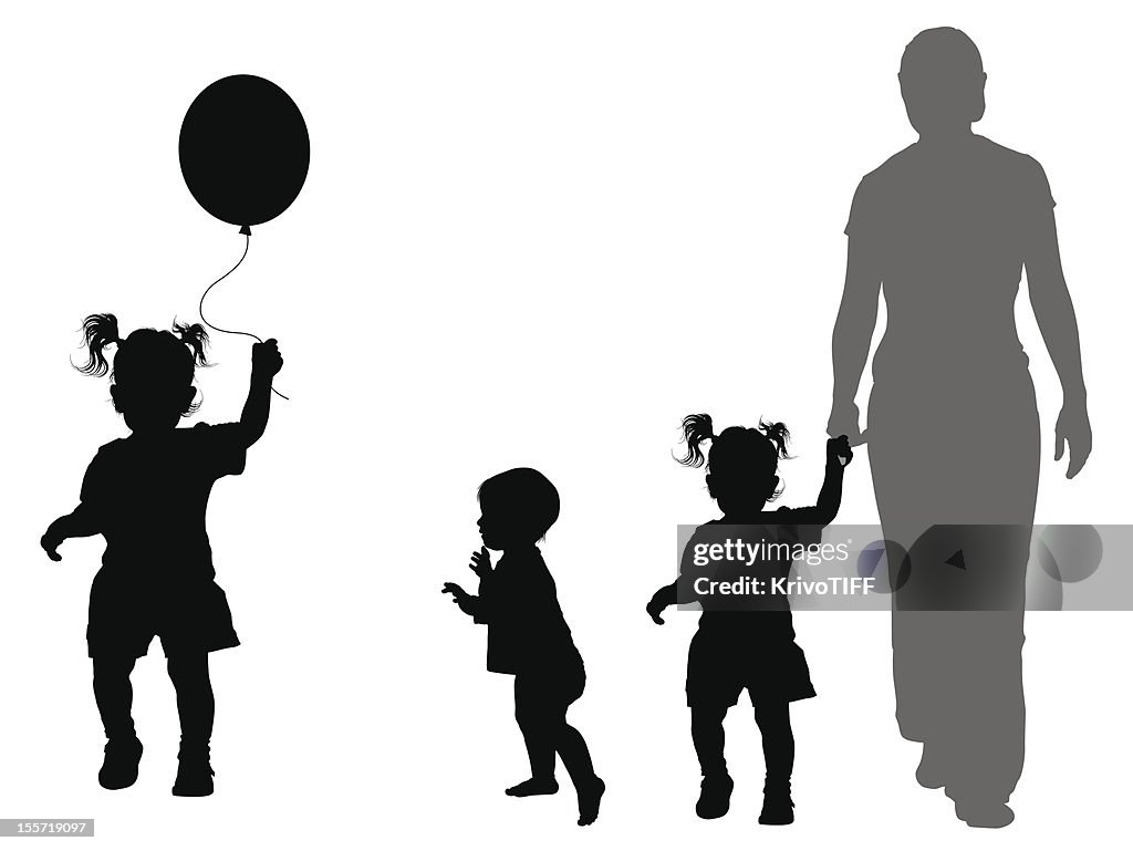 Children's silhouettes