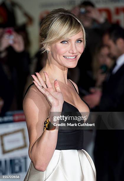 Cameron Diaz attends the World Premiere of "Gambit" at Empire Leicester Square on November 7, 2012 in London, England.