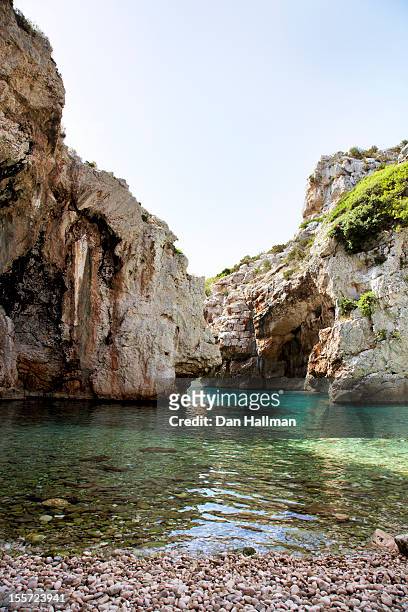 stiniva cove on the island of vis, croatia - vis croatia stock pictures, royalty-free photos & images