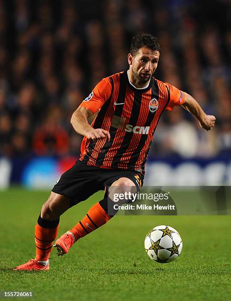 Razvan Rat of Shakhtar Donetsk in action during the UEFA Champions League Group E match between Chelsea and Shakhtar Donetsk at Stamford Bridge on...