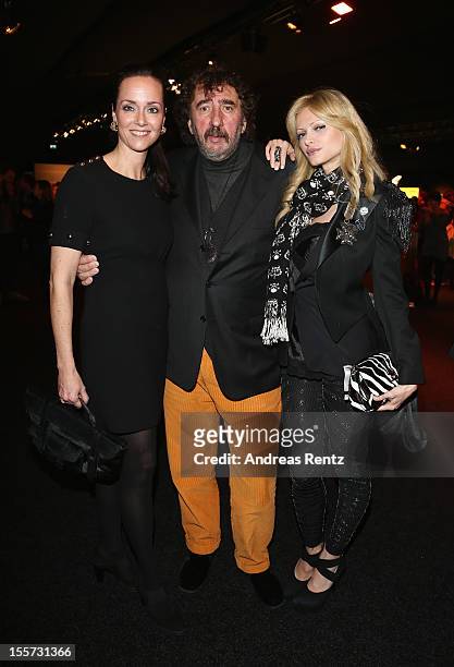 Bettina Haussmann, Audrey Tritto and Monty Shadow attend the first day of the Mercedes-Benz Fashion Days at Schiffbau on November 7, 2012 in Zurich,...