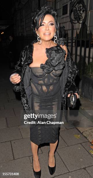 Nancy Dell'ollio sighting at Annabels on November 7, 2012 in London, England.