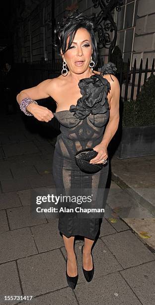 Nancy Dell'ollio sighting at Annabels on November 7, 2012 in London, England.