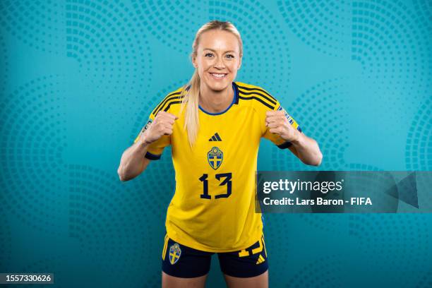 Amanda Ilestedt of Sweden poses during the official FIFA Women's World Cup Australia & New Zealand 2023 portrait session on July 18, 2023 in...