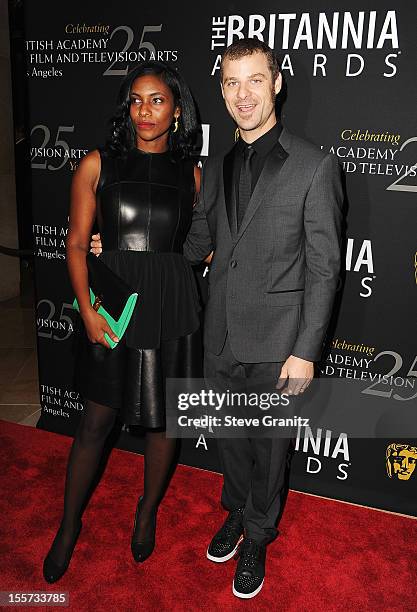 Angela Howard and honoree Matt Stone arrive at BAFTA LA 2012 Britannia Awards Presented By BBC America at The Beverly Hilton Hotel on November 7,...