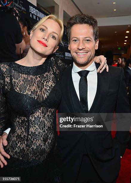 Actors Ioan Gruffud and Alice Evans arrive at the 2012 BAFTA Los Angeles Britannia Awards Presented By BBC AMERICA at The Beverly Hilton Hotel on...