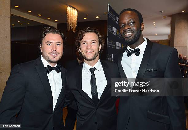 Actors Kevin Ryan, Kyle Schmid and Ato Essandoh arrive at the 2012 BAFTA Los Angeles Britannia Awards Presented By BBC AMERICA at The Beverly Hilton...