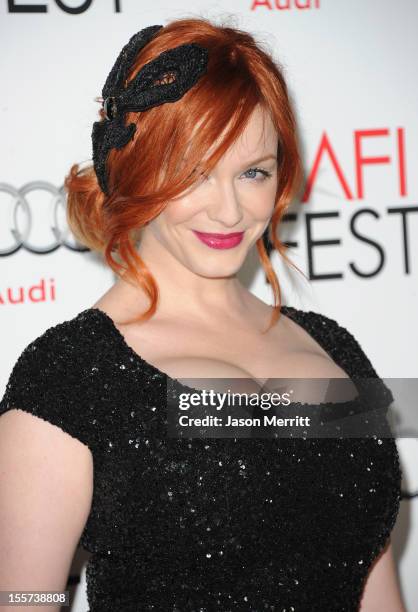 Actress Christina Hendricks arrives at the "Ginger And Rosa" special screening during AFI Fest 2012 presented by Audi at Grauman's Chinese Theatre on...