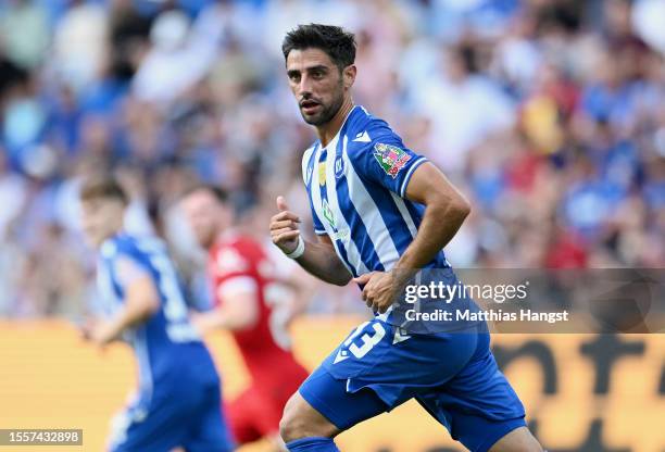 Lars Stindl of Karlsruher SC seen during the pre-season friendly match between Karlsruher SC and Liverpool FC at BBBank Wildparkstadion on July 19,...