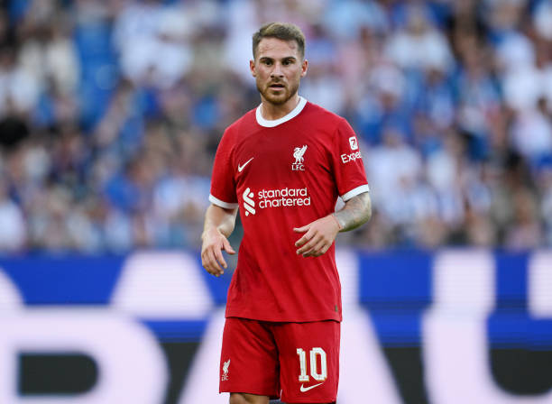Alexis Mac Allister of Liverpool seen during the pre-season friendly match between Karlsruher SC and Liverpool FC at BBBank Wildparkstadion on July...