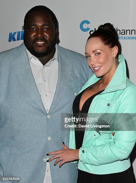 Actor Quinton Aaron and model Jenna Bentley attend City of Hope's music and entertainment industry John Ivey roast at the House of Blues Sunset Strip...