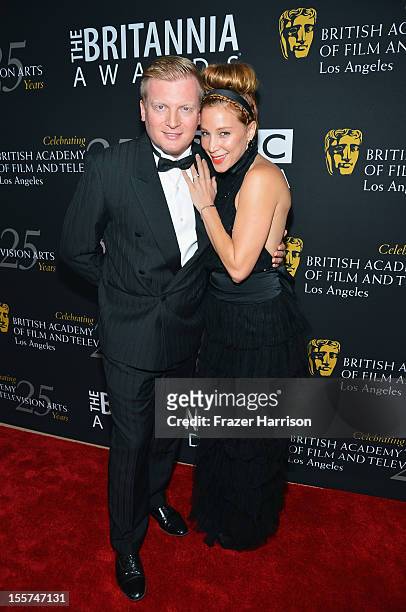 Producer Kris Lythgoe and actress Becky Baeling arrive at the 2012 BAFTA Los Angeles Britannia Awards Presented By BBC AMERICA at The Beverly Hilton...