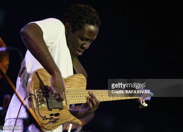 Cameroon jazz musician Richard Bona performs in a concert of the 27th Vitoria Jazz Festival in the northern Spanish northern city of Vitoria 16 July...