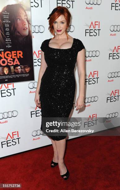 Actress Christina Hendricks arrives at the special screening of "Ginger & Rosa" during 2012 AFI FEST at Grauman's Chinese Theatre on November 7, 2012...