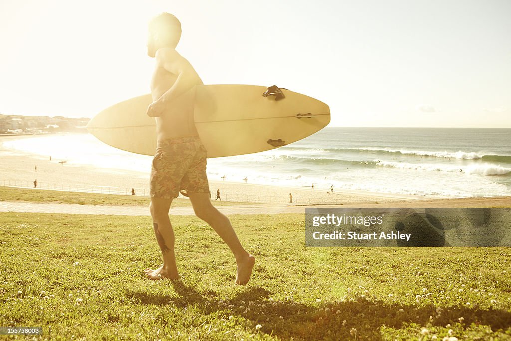 Male surfer in Bondi, Australia