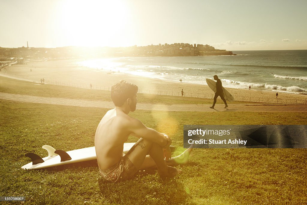 Male surfer in Bondi, Australia