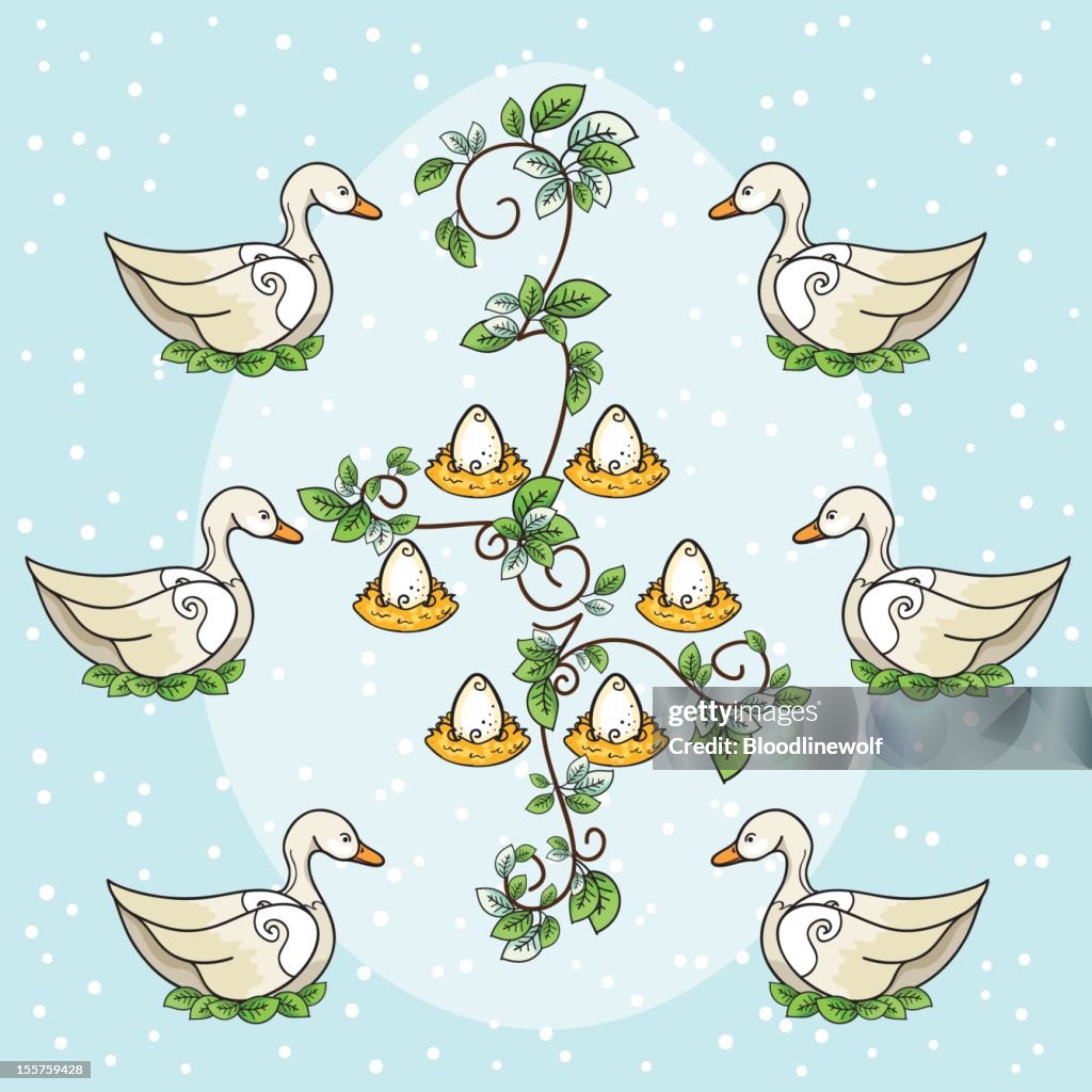 The Twelve days Of Christmas Series. Six Geese A Laying