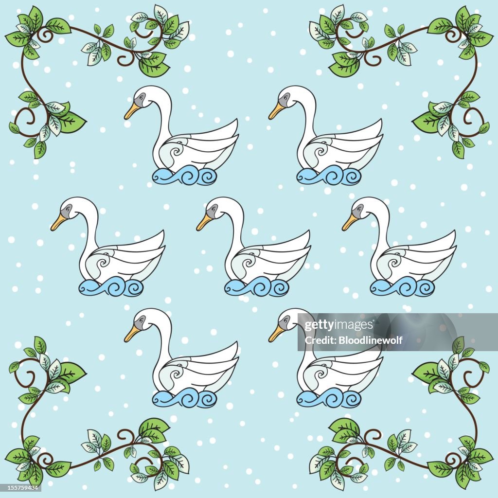 The Twelve days Of Christmas Series. Seven Swans a Swimming