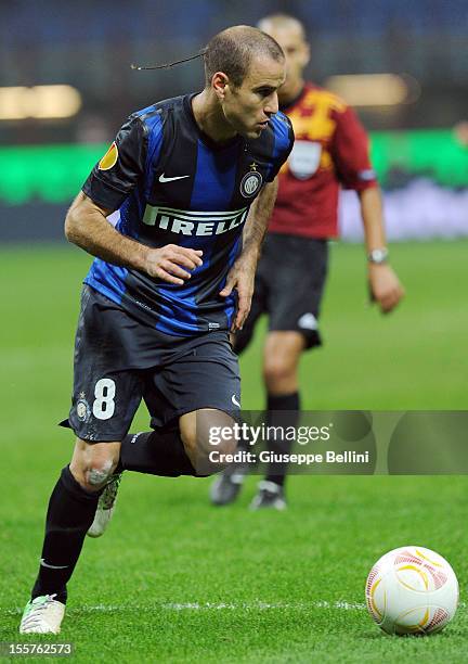 Rodrigo Palacio of Inter in action during the UEFA Europa League group H match between FC Internazionale Milano and FK Partizan on October 25, 2012...