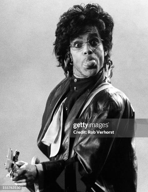 Prince performs on stage on the Sign of the Times Tour at Ahoy, Rotterdam, Netherlands, 26th June 1987.
