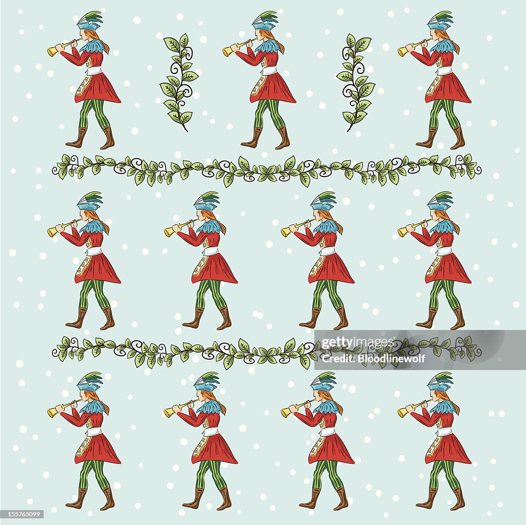 The Twelve days Of Christmas Series. Eleven Pipers Piping