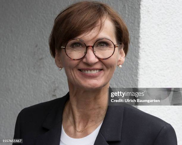 Bettina Stark-Watzinger , Federal Minister for Education and Research, visits the biotechnology company BioNTech SE on July 27, 2023 in Mainz,...