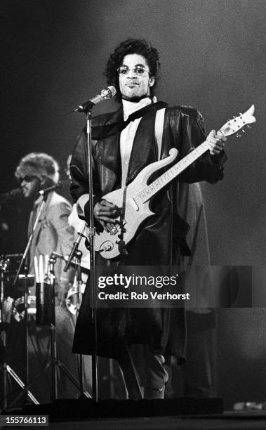 Prince performs on stage on the Sign of the Times Tour, Westfalenhalle, Dortmund, Germany, 1st June 1987.