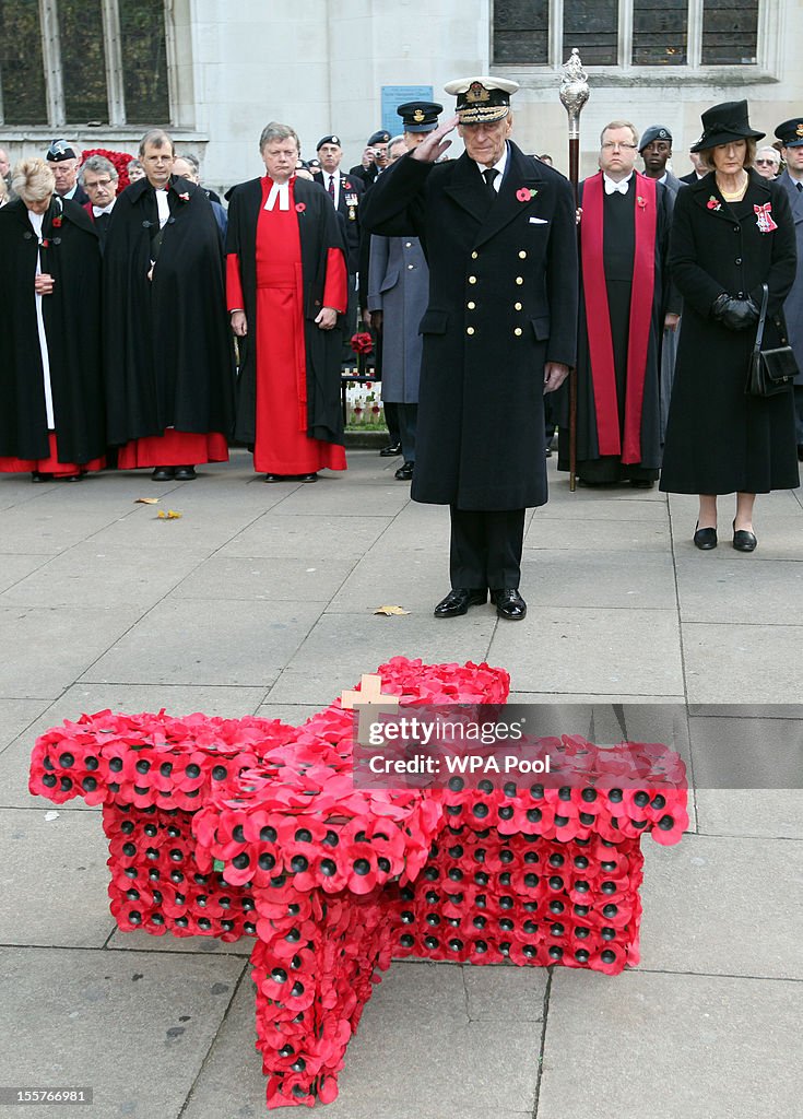 The Duke Of Edinburgh Visits The Field Of Remembrance Outside Westminster Abbey