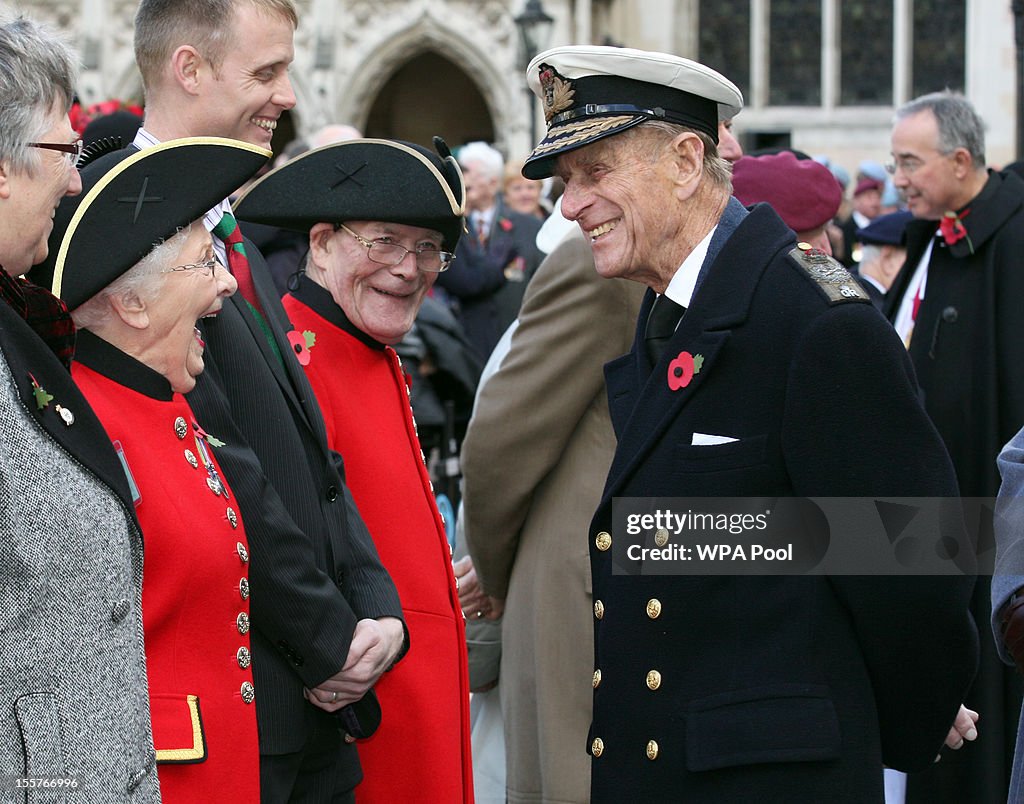 The Duke Of Edinburgh Visits The Field Of Remembrance Outside Westminster Abbey