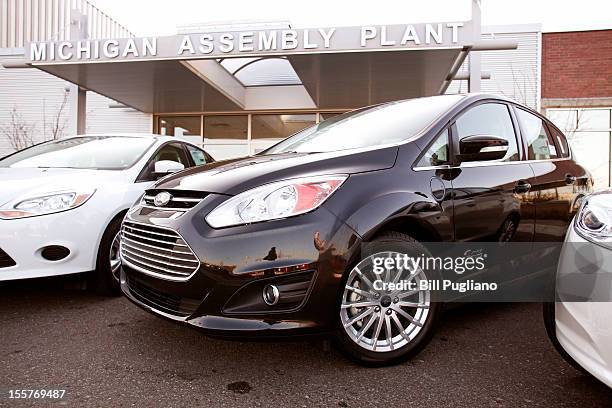 Ford C-MAX Energi plug-in hybrid vehicle is displayed shown at the Michigan Assembly Plant November 8, 2012 in Wayne, Michigan. The plant is the only...