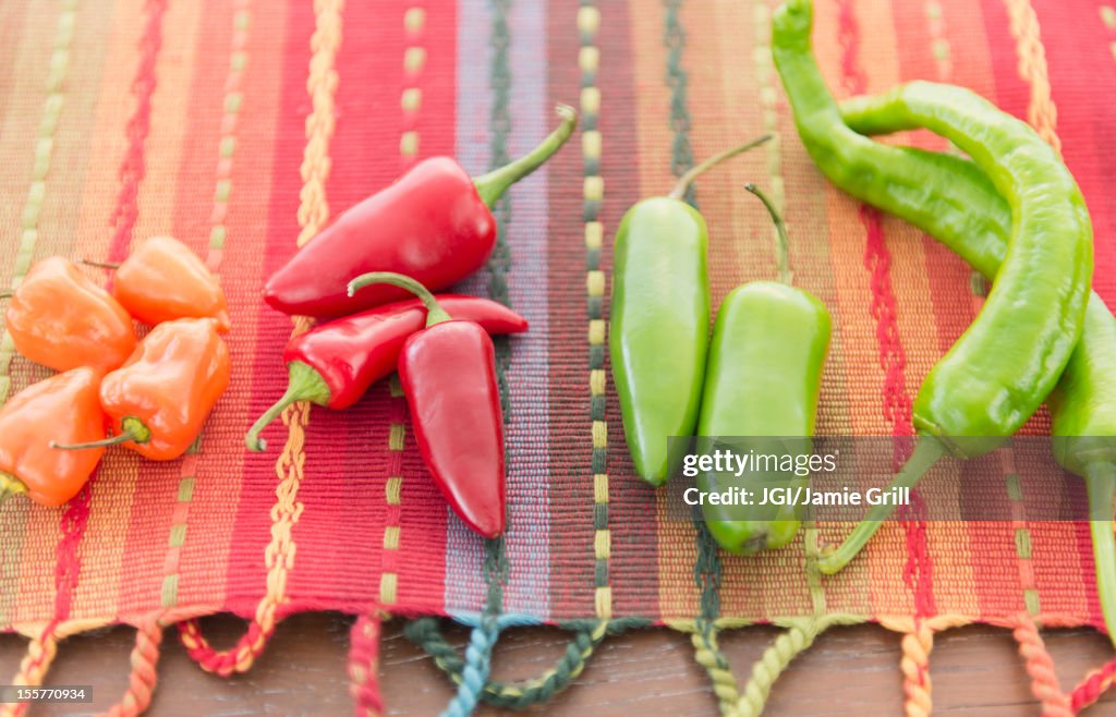 Colorful chili peppers