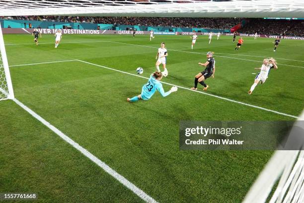 Hannah Wilkinson of New Zealand scores her team's first goal past Aurora Mikalsen of Norway during the FIFA Women's World Cup Australia & New Zealand...