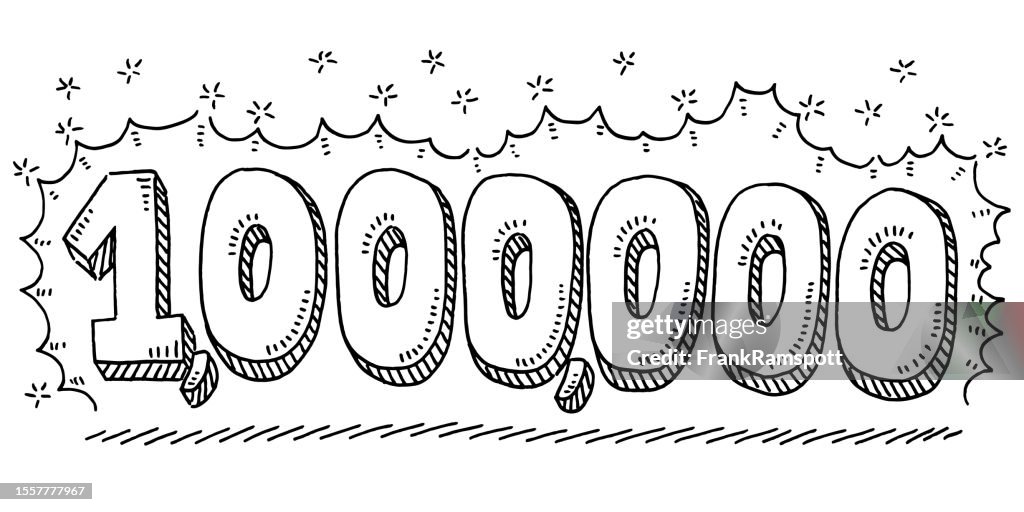 1mil Numbers One Million Number Drawing High-Res Vector Graphic - Getty Images