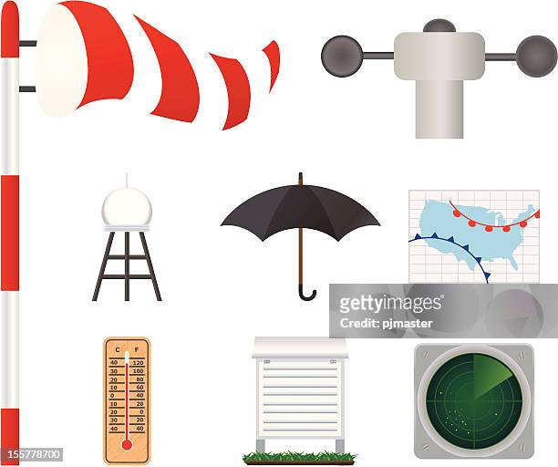 meteorologie-applikation - windsack stock-grafiken, -clipart, -cartoons und -symbole
