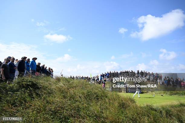 Jazz Janewattananond of Thailand tees off during Day One of The 151st Open at Royal Liverpool Golf Club on July 20, 2023 in Hoylake, England.