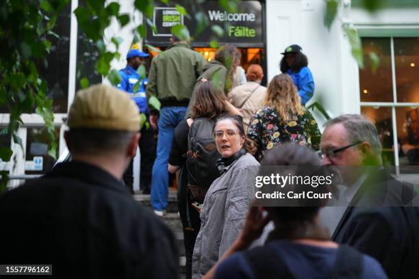 Members of the Irish community comes together to mourn singer Sinead O'Connor on July 27, 2023 in London, England. The Irish singer most-recognized...