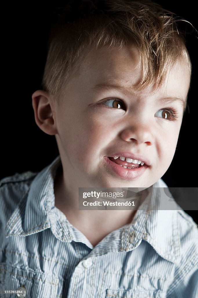 Boy smiling, close up