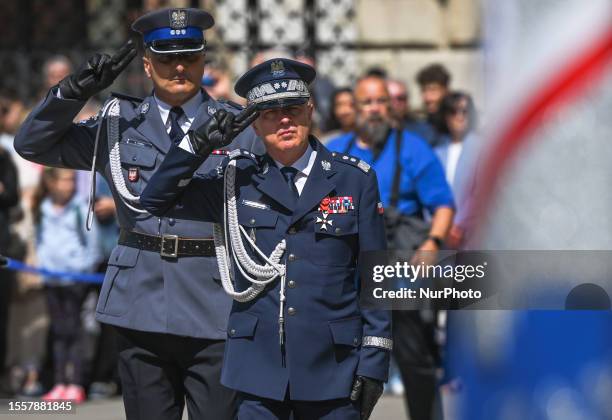 Provincial Police Commander, Chief Inspector Michal Ledzion, and Police Commander in Chief, Inspector General of Polish Police, Jaroslaw Szymczyk,...