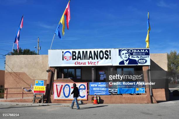 Barack Obama supporter visits the Democratic Party's headquarters in Espanola, New Mexico, a few days before the 2012 presidential election. A...
