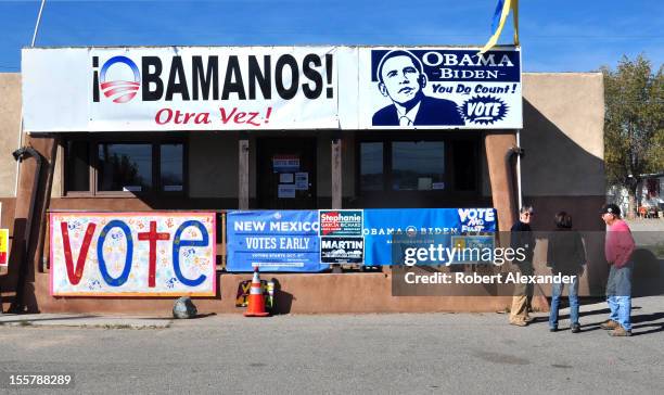 Barack Obama supporters visit the Democratic Party's headquarters in Espanola, New Mexico, a few days before the 2012 presidential election. A...