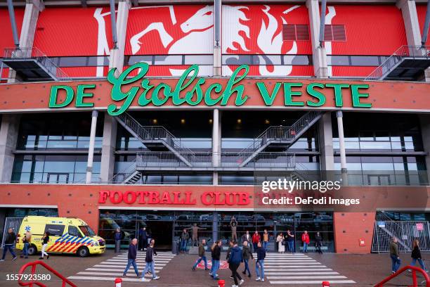 General view outside the stadium prior to the UEFA Europa Conference League Second Qualifying Round First Leg match between FC Twente and Hammarby IF...