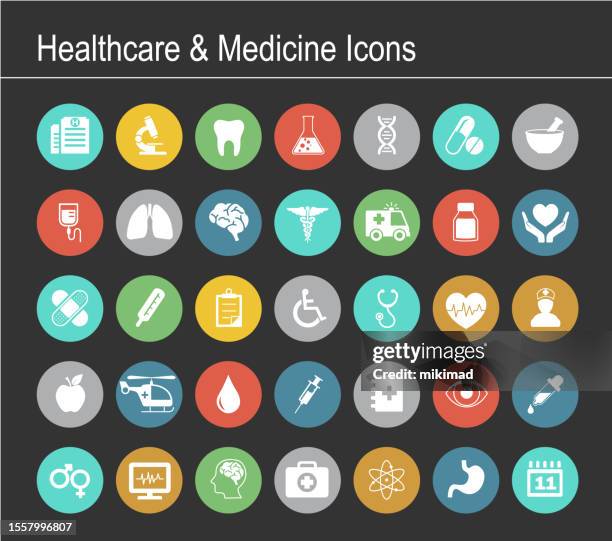 healthcare and medicine icon set - brain scans stock illustrations