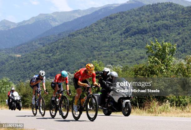 Kasper Asgreen of Denmark and Team Soudal - Quick Step, Victor Campenaerts of Belgium and Team Lotto Dstny, Jonas Abrahamsen of Norway and Uno-X Pro...