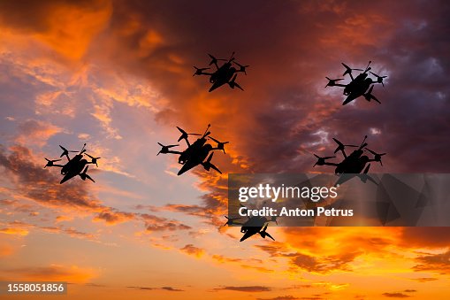 FPV kamikaze drones at sky. Drones at war FPV kamikaze drones at sky. Drones at war