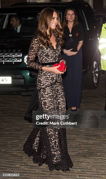 Catherine, Duchess of Cambridge arrives at Middle Temple Hall in support of the University of St Andrews' 600th Anniversary Campaign on November 8,...
