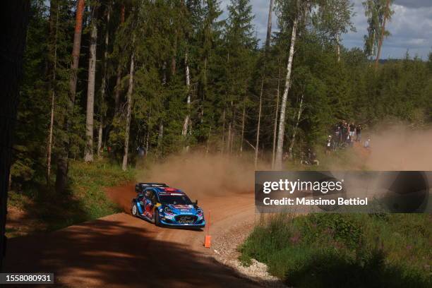 Pierre-Louis Loubet of France and Nicolas Gilsoul of Belgium are competing with their M-Sport Ford WRT Ford Puma Rally1 Hybrid during Day One of the...