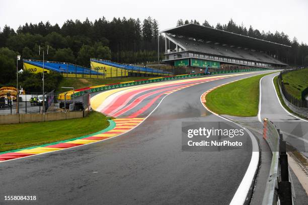 View of the Eau Rouge ahead of the Formula 1 Belgian Grand Prix at Spa-Francorchamps in Spa, Belgium on July 27, 2023.