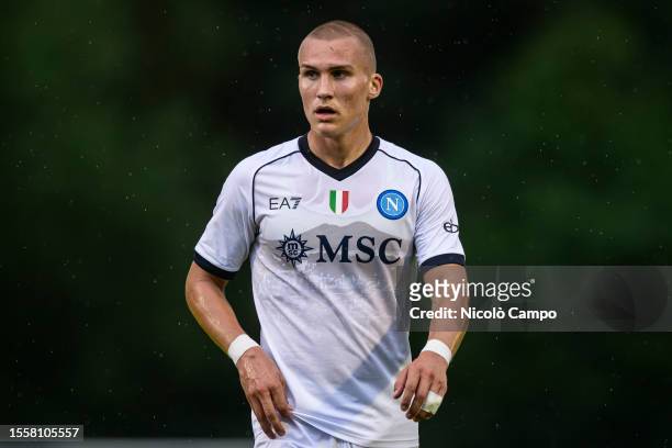 Leo Ostigard of SSC Napoli looks on during the pre-season friendly football match between SSC Napoli and SPAL. The match ended 1-1 tie.