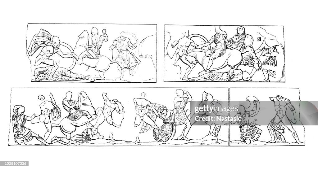 Kampfszenen zwischen Griechen und Persern