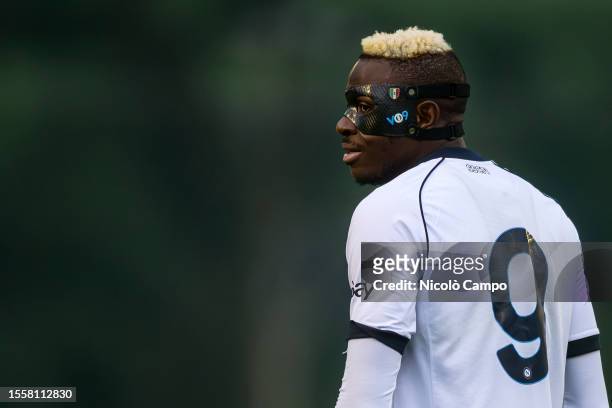 Victor Osimhen of SSC Napoli looks on during the pre-season friendly football match between SSC Napoli and SPAL. The match ended 1-1 tie.
